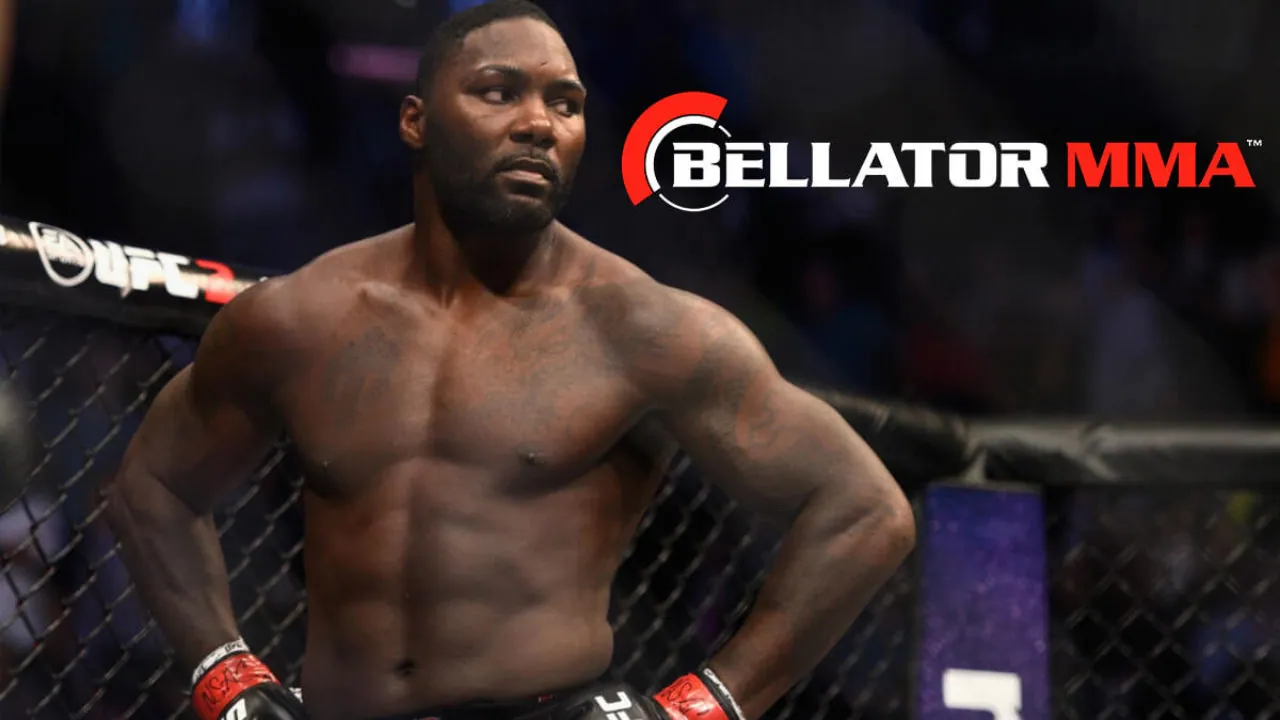 Anthony Johnson in the Bellator MMA cage during competition.