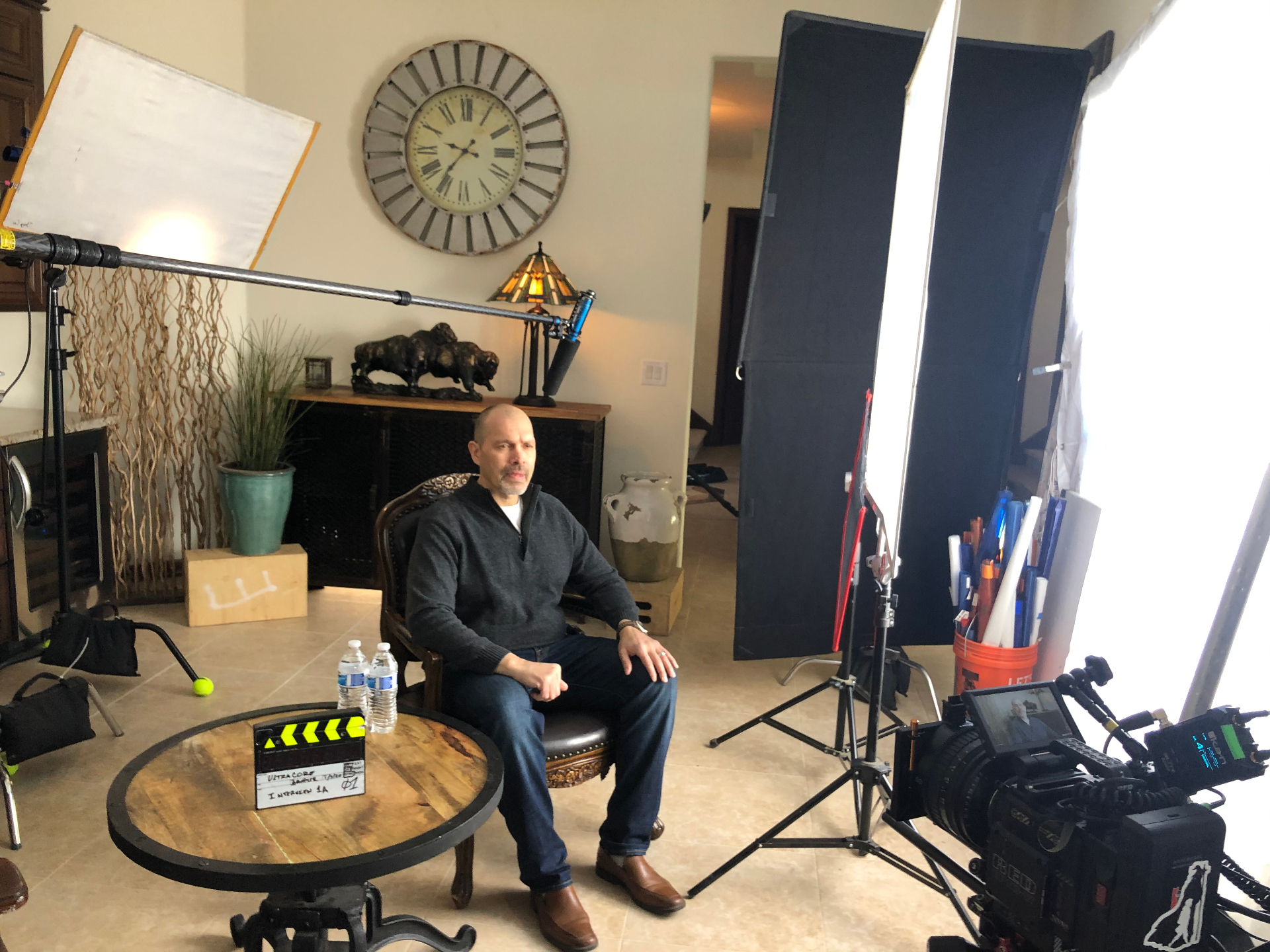 On-camera interview lit for broadcast