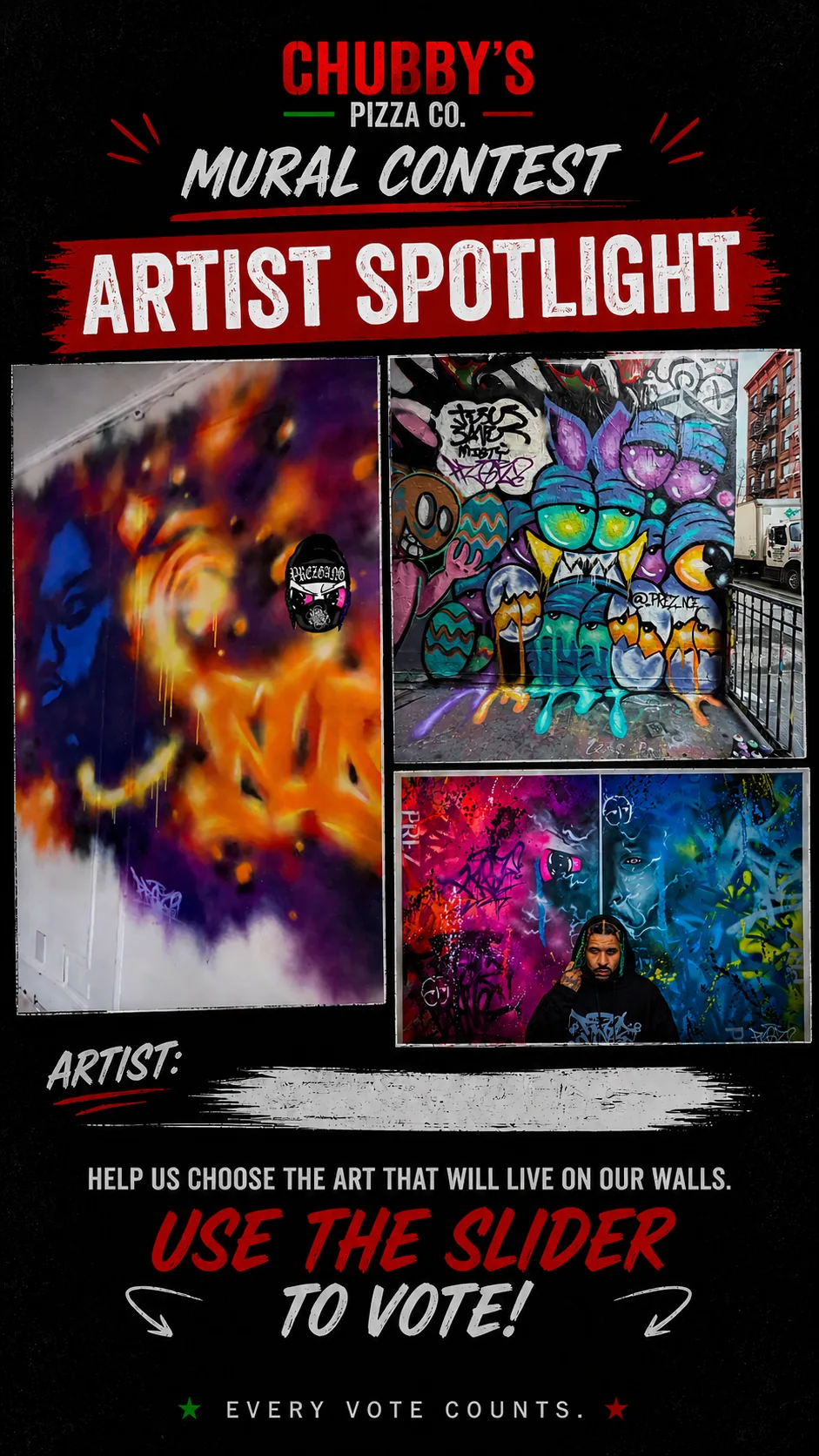 Mural project artist spotlight post 2 — submitted work presented for a public vote