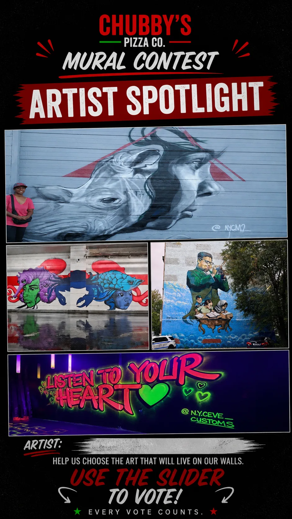Mural project artist spotlight post 1 — submitted work presented for a public vote