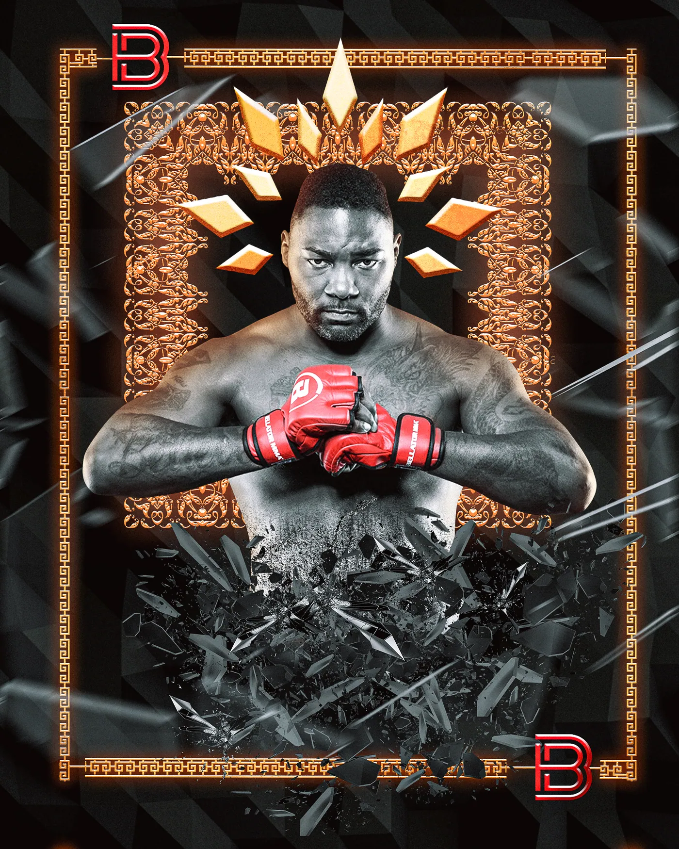 Collectible card artwork of Anthony “Rumble” Johnson in a fighting stance.