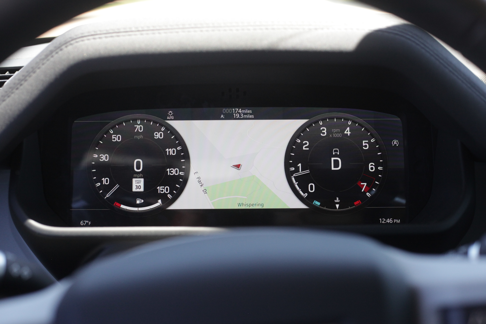 Defender instrument cluster and vehicle technology detail