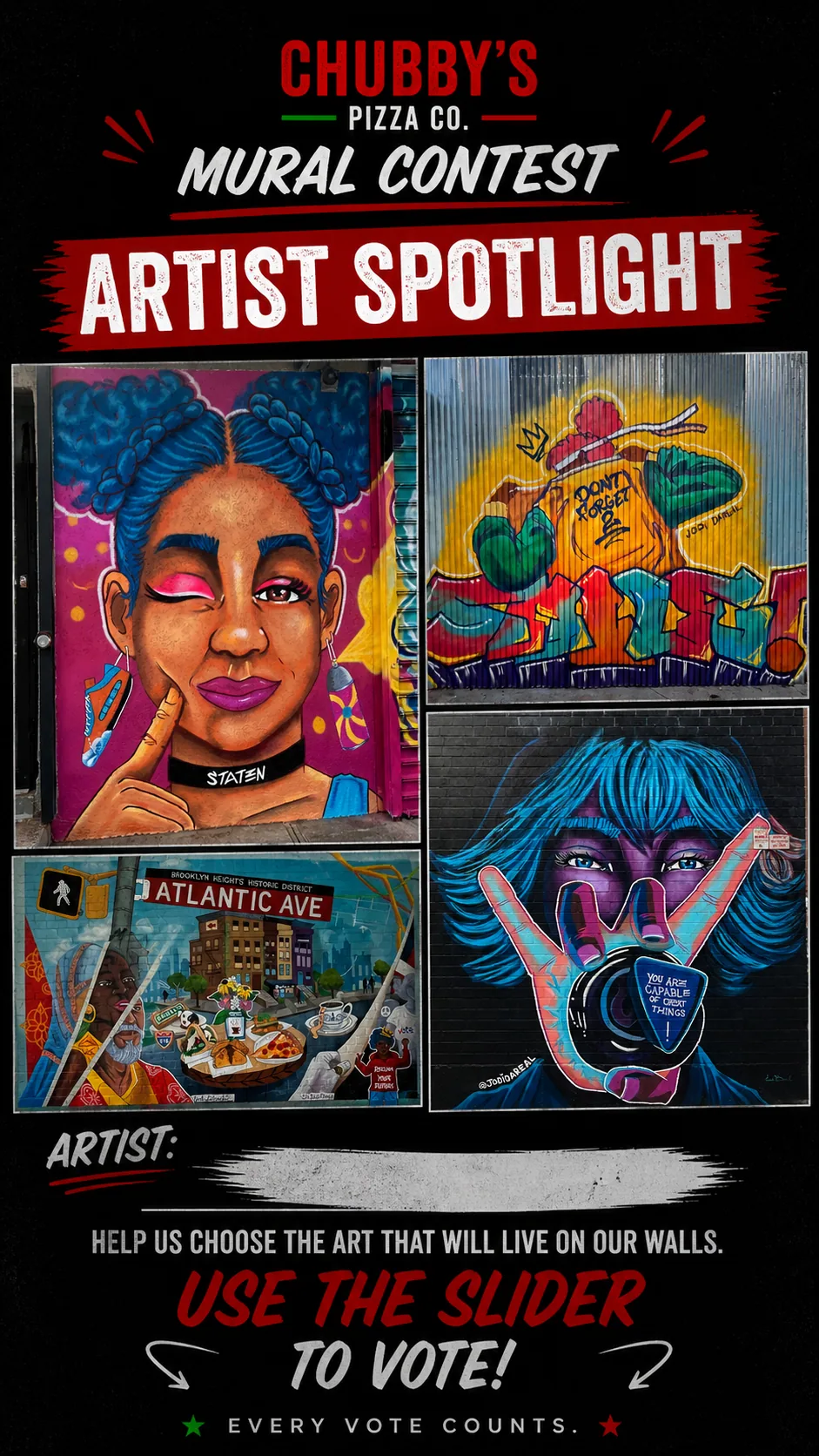 Mural project artist spotlight post 3 — submitted work presented for a public vote