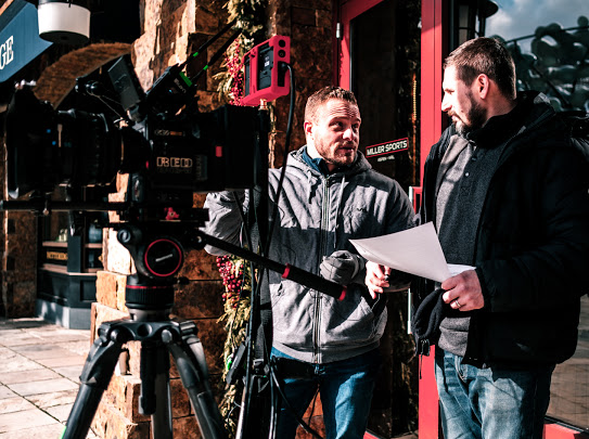 Camera being framed on location