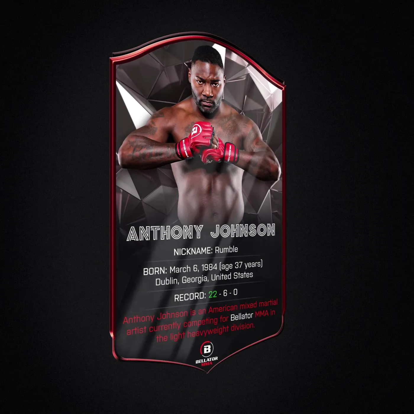 Still frame from the animated collectible card.